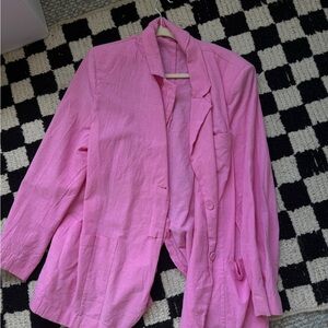 Storets Linen Pink Oversized Blazer
